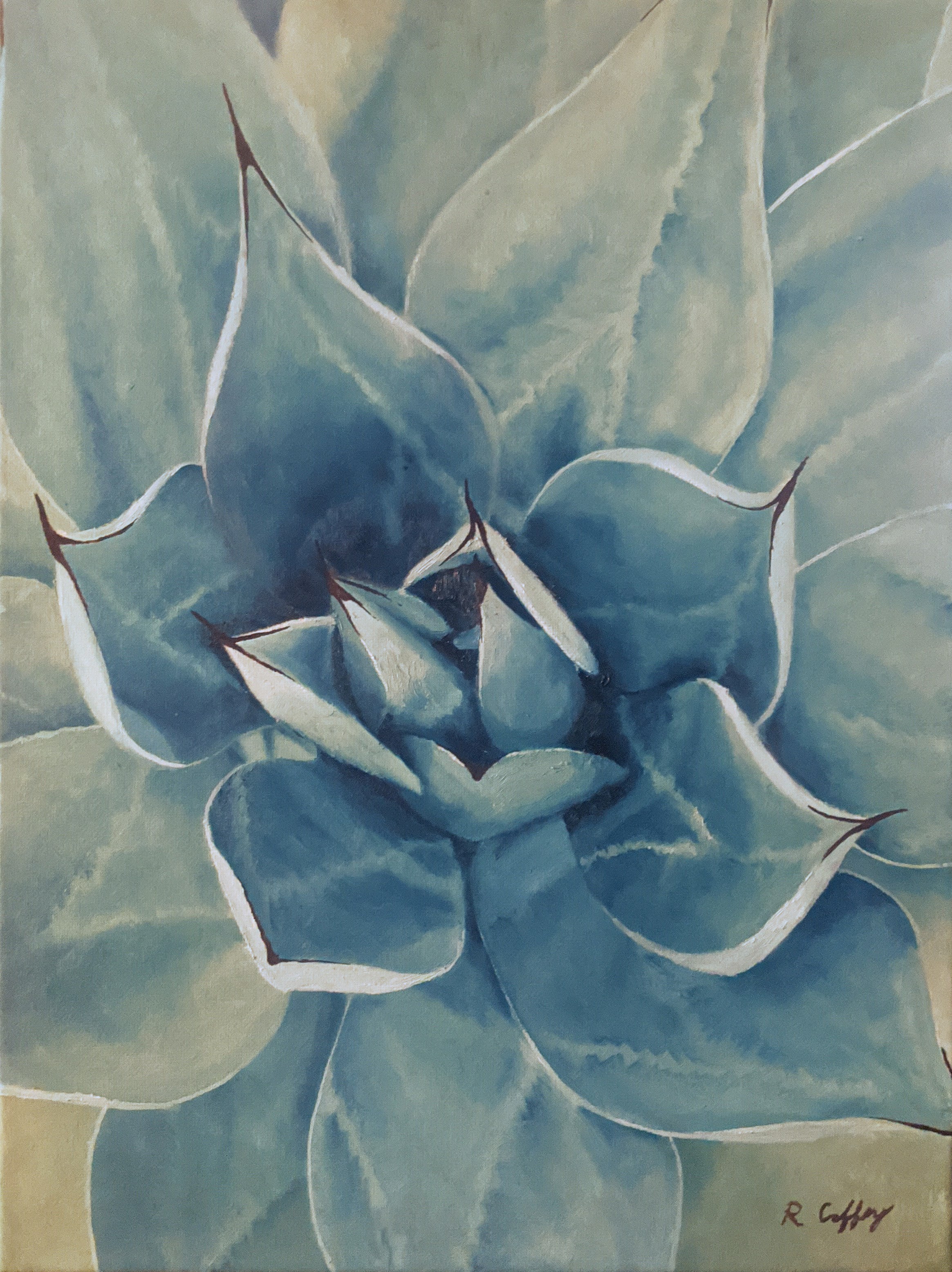 Oil painting of an agave.